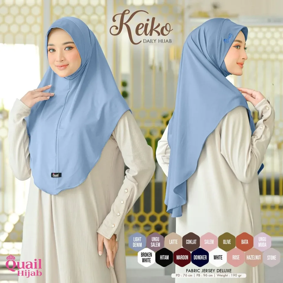 Keiko Hijab Instan size M | Jilbab Kerudung Instan Non Pad Hijab Dagu Malay Jersey Premium — foto 4