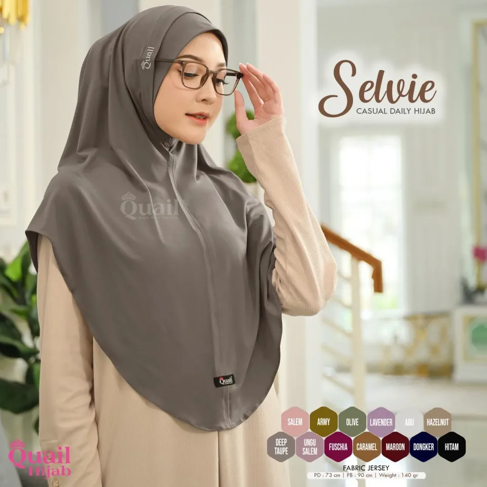 Selvie Daily Hijab Instan Lubang Kacamata Jilbab Jersey Premium Nyaman — foto 4