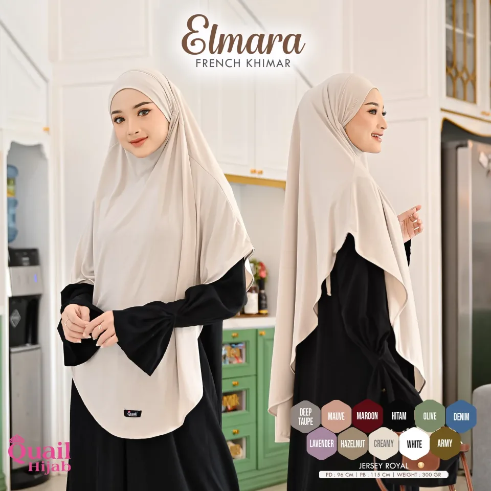 Elmara French Khimar Jersey | Jilbab Umroh Haji ala Malaysia — foto 6