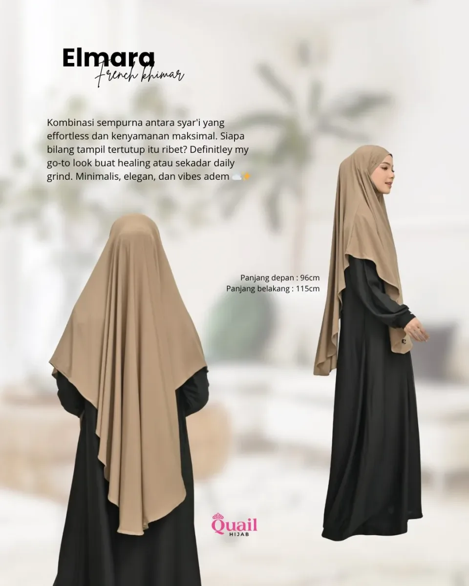 Elmara French Khimar Jersey | Jilbab Umroh Haji ala Malaysia — foto 8