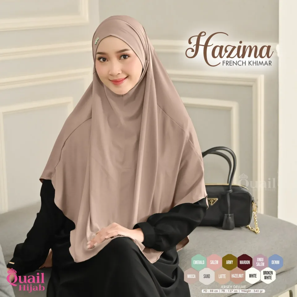 Hazima Hijab French Khimar Instan Syar'i Bisa Cadar | Khimar Bandana Jersey Umroh — foto 3