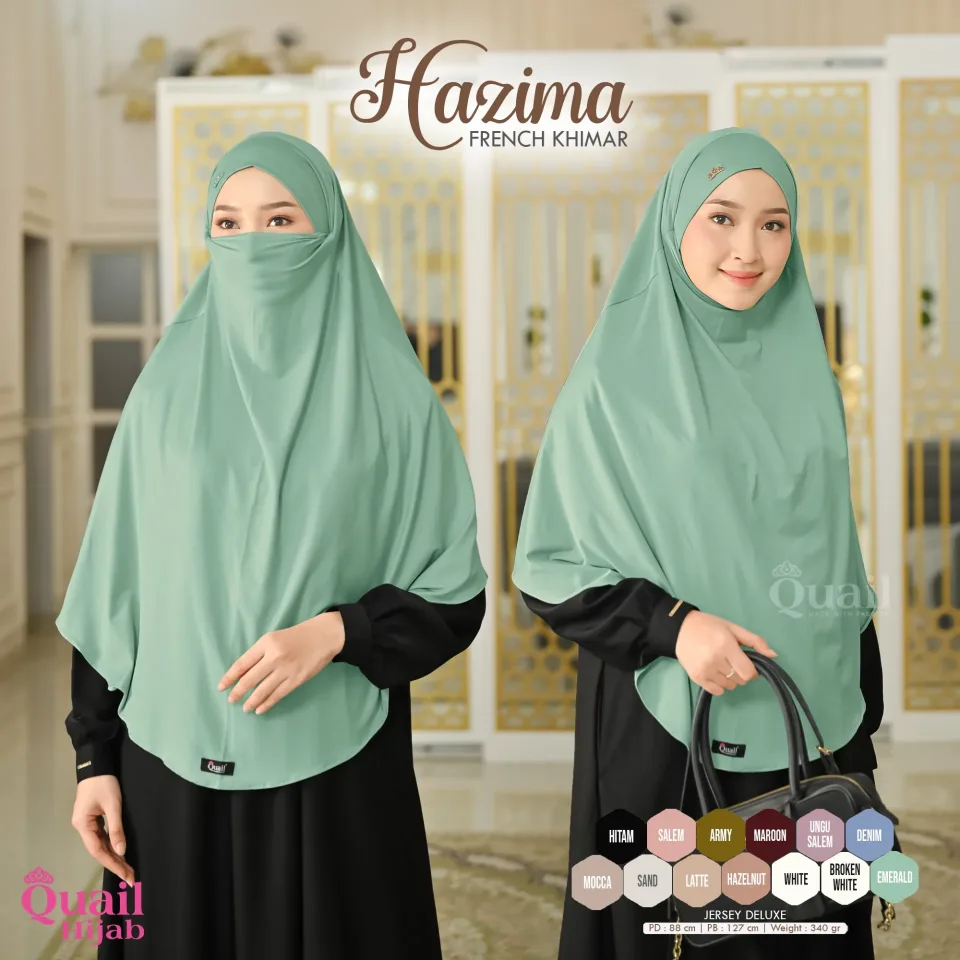 Hazima Hijab French Khimar Instan Syar'i Bisa Cadar | Khimar Bandana Jersey Umroh — foto 2