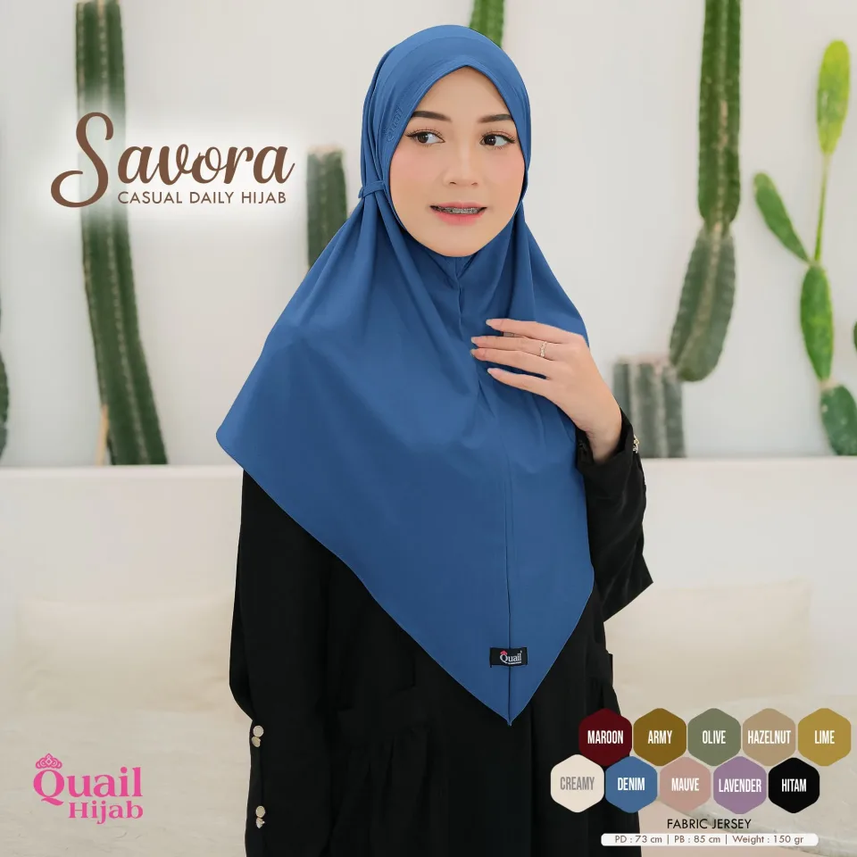 Savora Daily Hijab Instan | Bergo Tali Pengait Masker Simple Santai Standar Muslim — foto 8