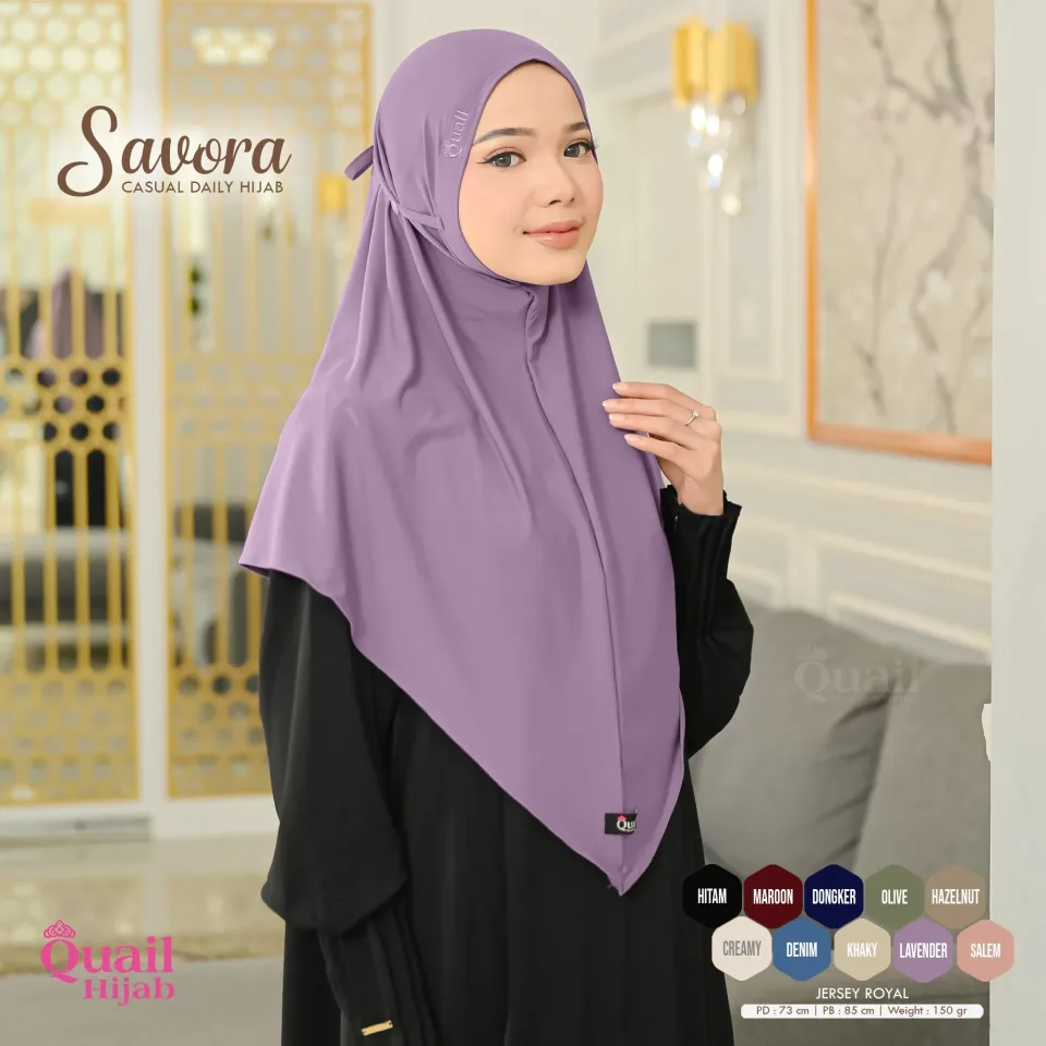 Savora Daily Hijab Instan | Bergo Tali Pengait Masker Simple Santai Standar Muslim — foto 2
