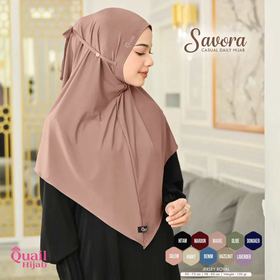 Savora Daily Hijab Instan | Bergo Tali Pengait Masker Simple Santai Standar Muslim — foto 3