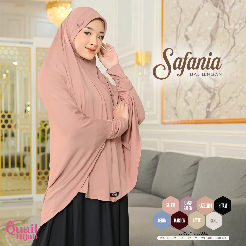 Safania Hijab Instan Lengan Dagu Jumbo | Anti Ribet Panjang Muslimah Daily — foto 6
