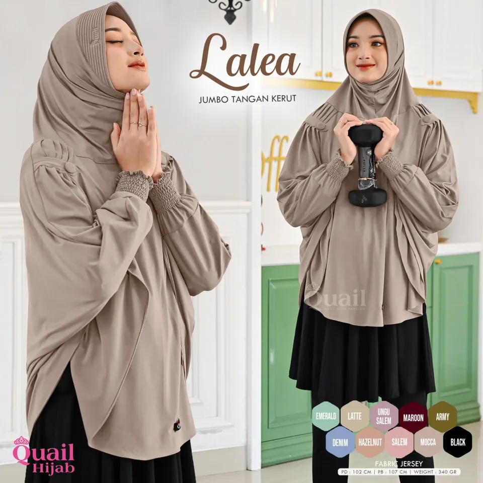 Lalea Hijab Instan Lengan | Syar'i Jersey Premium Adem | Hijab Lengan Pakai Pad — foto 6