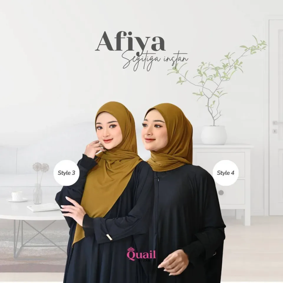 Afiya Segitiga Daily Hijab Instan | Kerudung Segi Tiga Non Pad Instan Jersey Premium Nyaman — foto 6