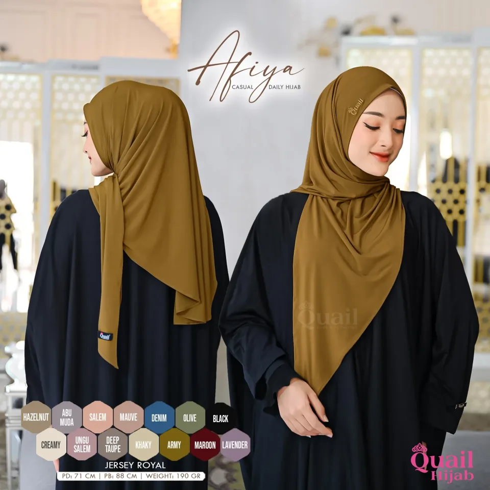 Afiya Segitiga Daily Hijab Instan | Kerudung Segi Tiga Non Pad Instan Jersey Premium Nyaman — foto 3