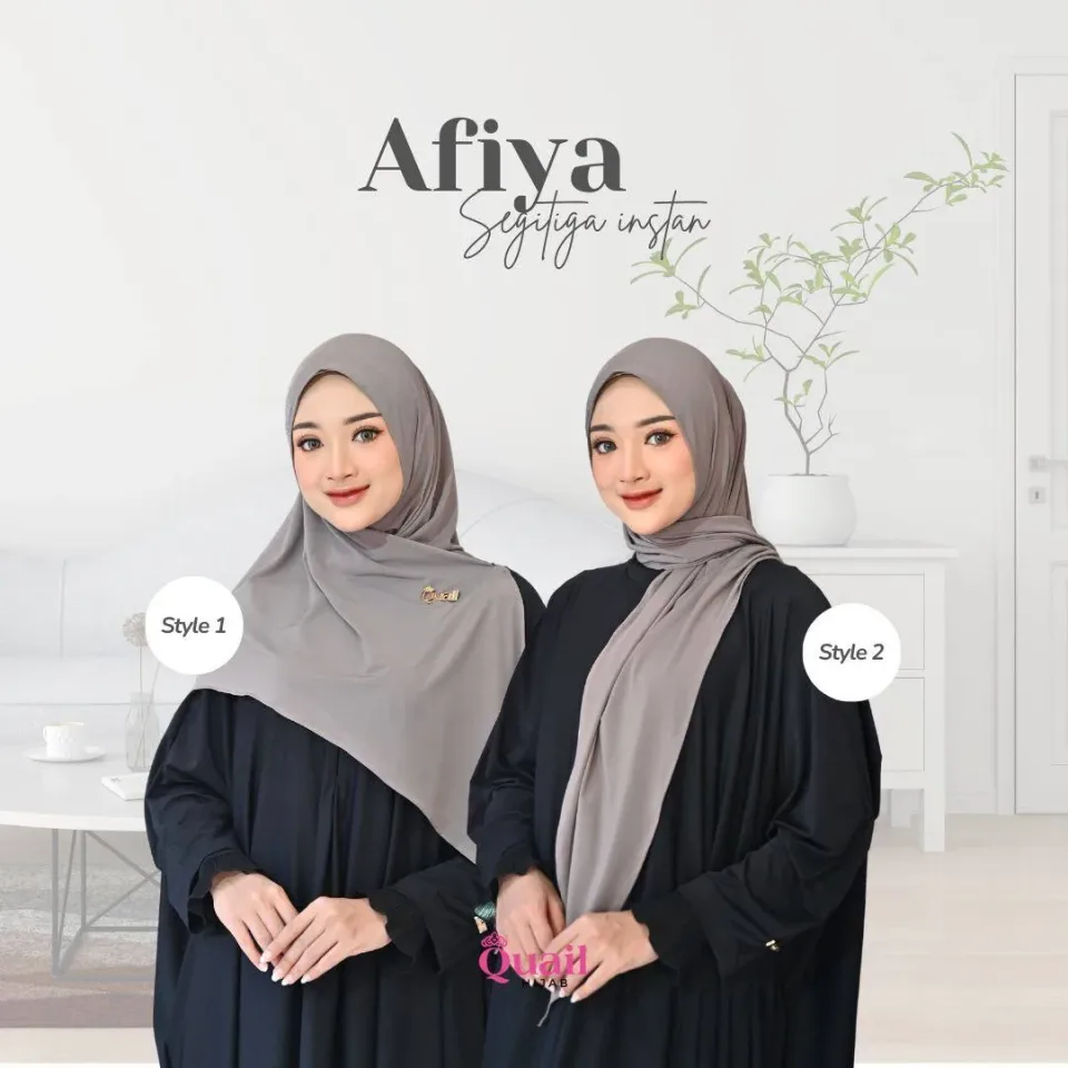Afiya Segitiga Daily Hijab Instan | Kerudung Segi Tiga Non Pad Instan Jersey Premium Nyaman — foto 5