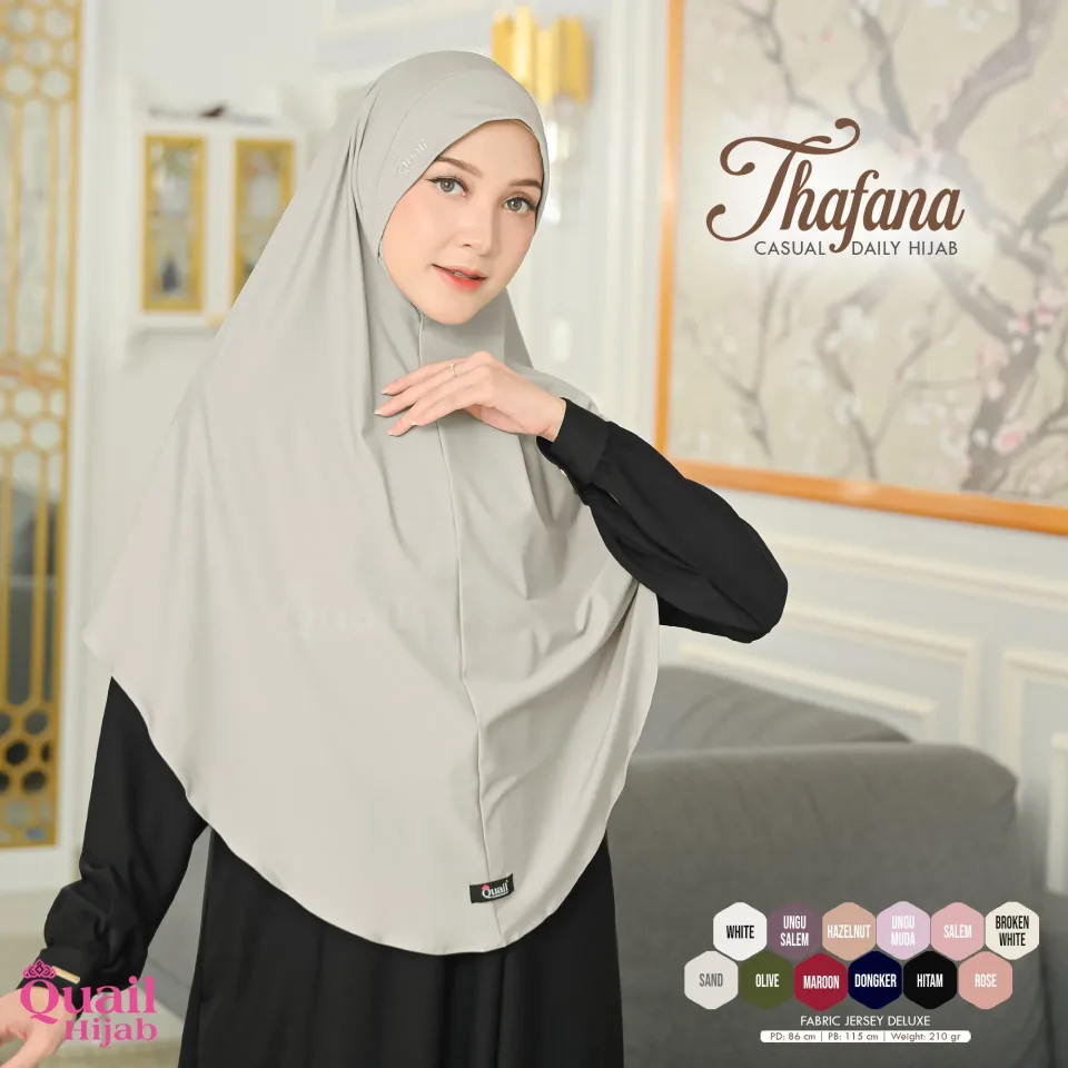 Thafana Hijab Instan Dagu size L | Jilbab Kerudung Instan Umroh Non Pad Hijab  Malay Jersey Premium — foto 3