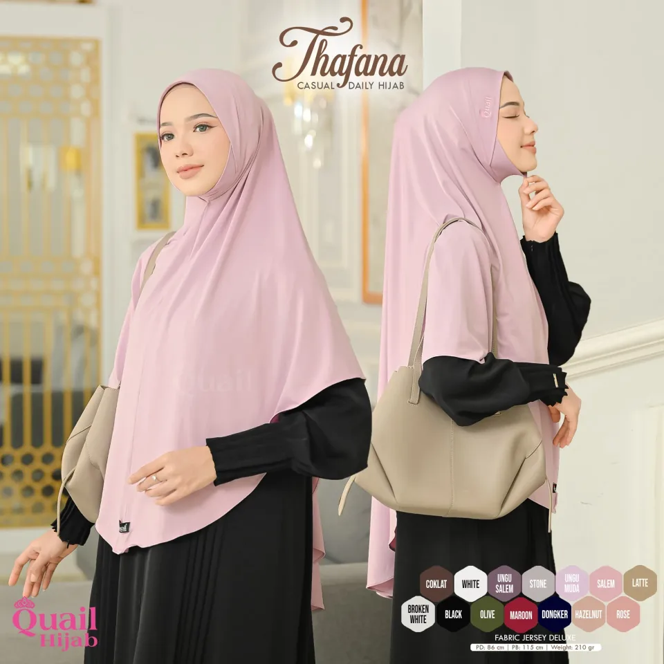 Thafana Hijab Instan Dagu size L | Jilbab Kerudung Instan Umroh Non Pad Hijab  Malay Jersey Premium — BERGO