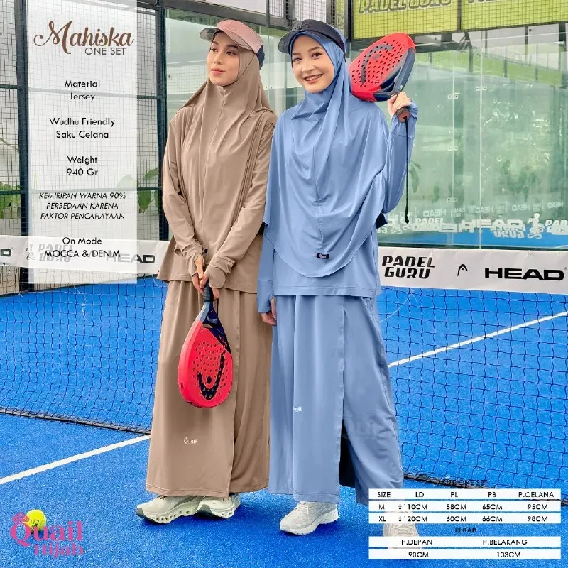 Mahiska One Set Sport | Baju Olahraga Satu Stel Jumbo (jilbab + atasan + bawahan) — foto 4