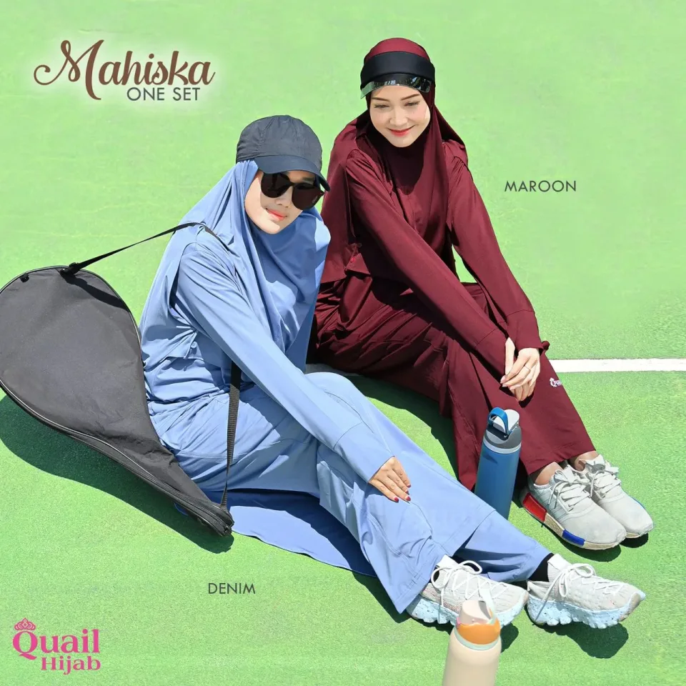 Mahiska One Set Sport | Baju Olahraga Satu Stel Jumbo (jilbab + atasan + bawahan) — ONE SET