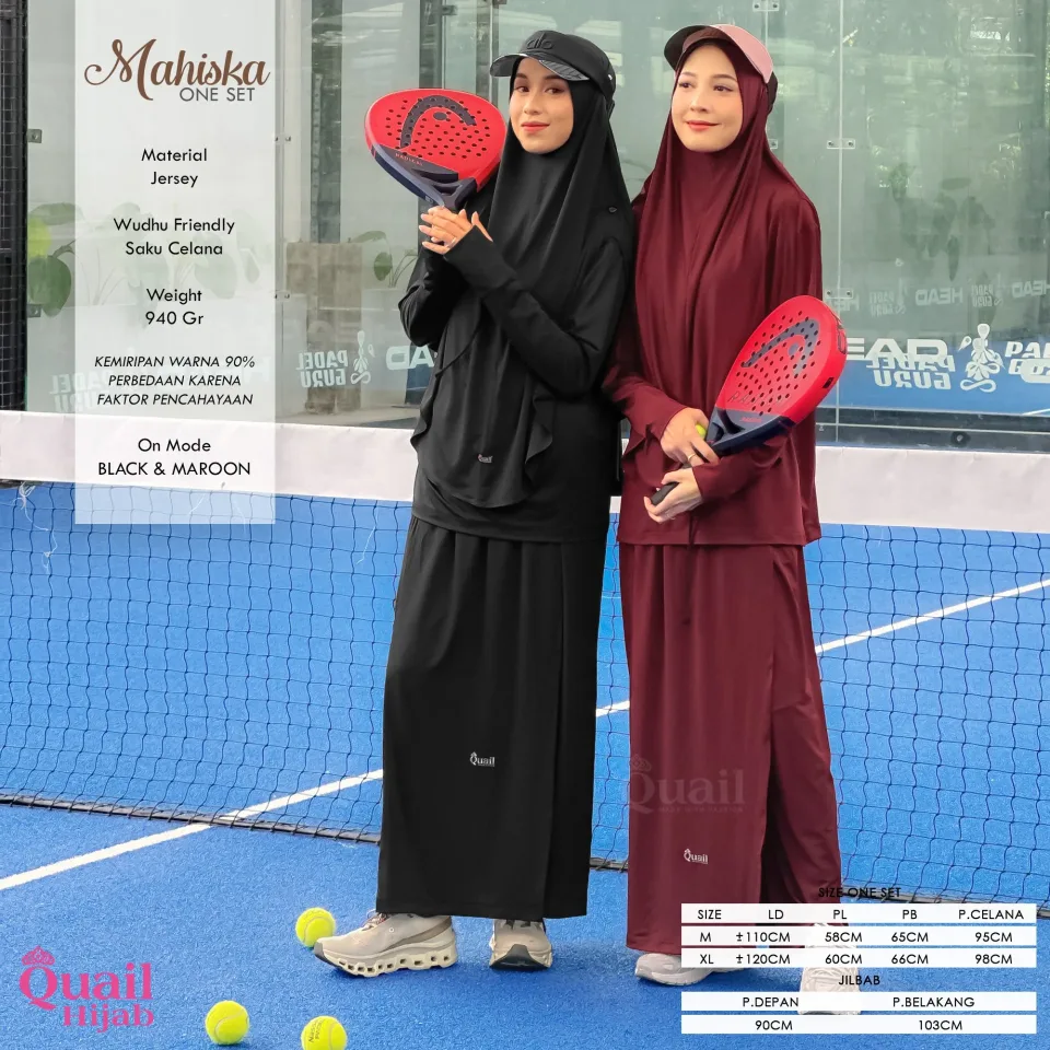 Mahiska One Set Sport | Baju Olahraga Satu Stel Jumbo (jilbab + atasan + bawahan) — foto 7
