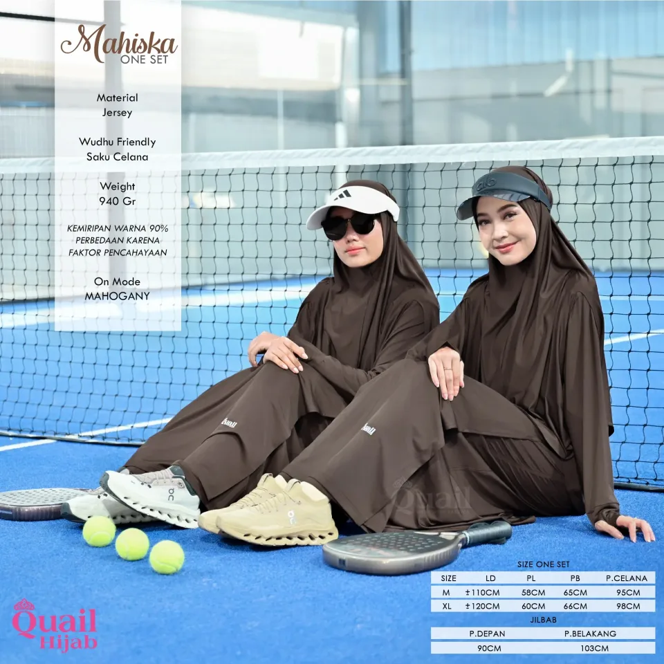Mahiska One Set Sport | Baju Olahraga Satu Stel Jumbo (jilbab + atasan + bawahan) — foto 6