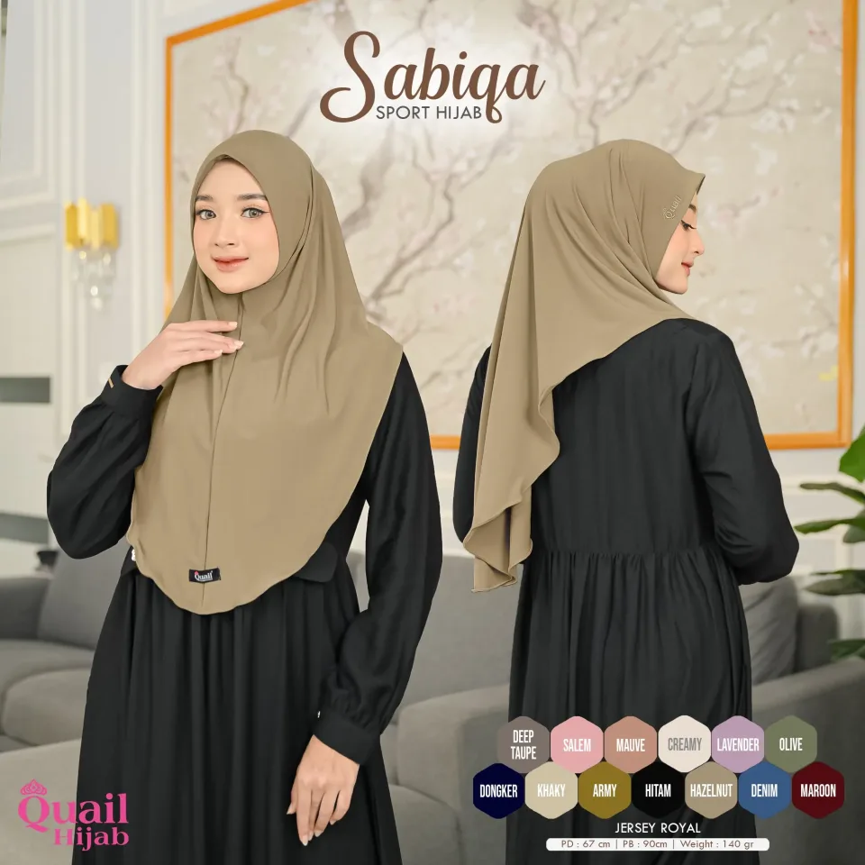 Sabiqa Hijab Instan | Agustusan Outfit | Jilbab Kerudung Merah Instan Casual Daily Sporty Jersey Premium — foto 6