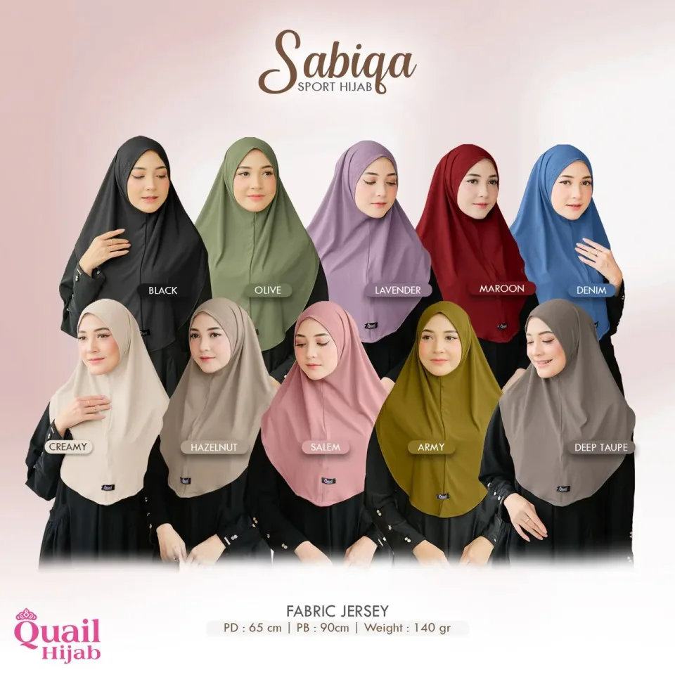 Sabiqa Hijab Instan | Agustusan Outfit | Jilbab Kerudung Merah Instan Casual Daily Sporty Jersey Premium — SYIRIA