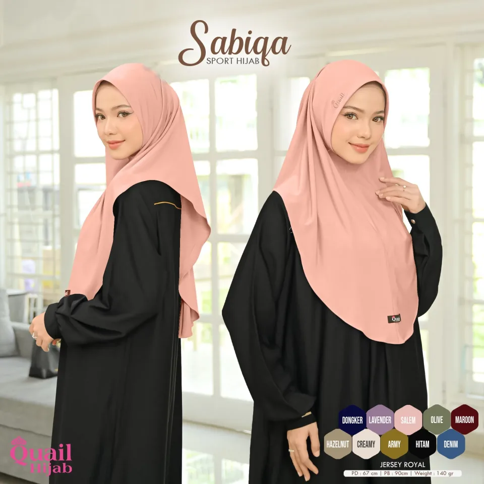 Sabiqa Hijab Instan | Agustusan Outfit | Jilbab Kerudung Merah Instan Casual Daily Sporty Jersey Premium — foto 5