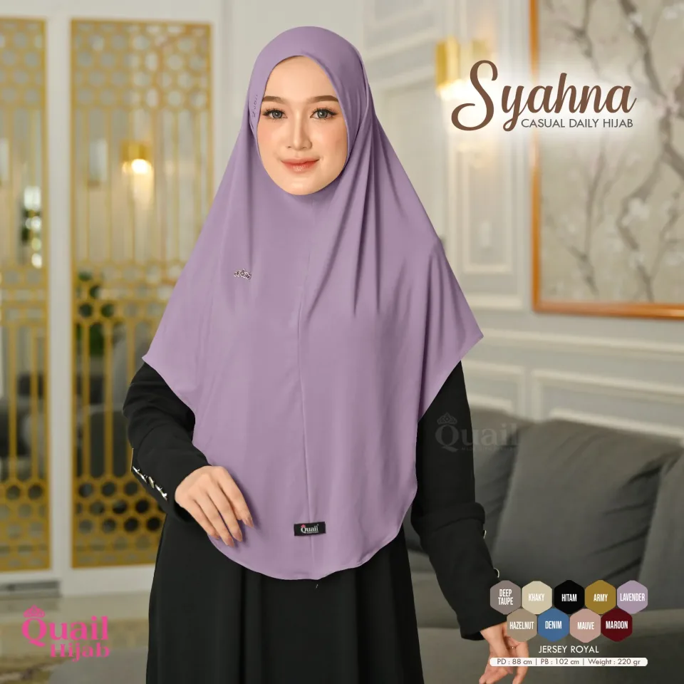 Syahna Hijab Khimar | Jilbab Kerudung Instan Bergo Malay Jumbo Muslim Non Ped Santai Jersey Premium — foto 2