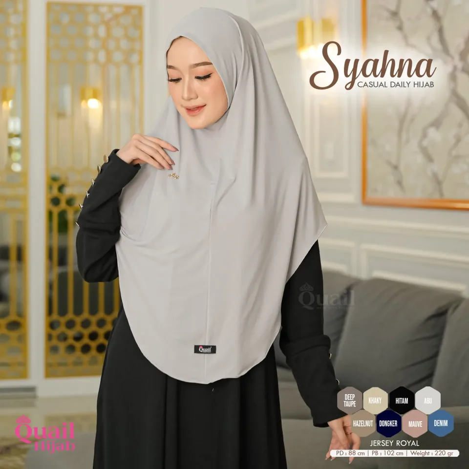 Syahna Hijab Khimar | Jilbab Kerudung Instan Bergo Malay Jumbo Muslim Non Ped Santai Jersey Premium — foto 3