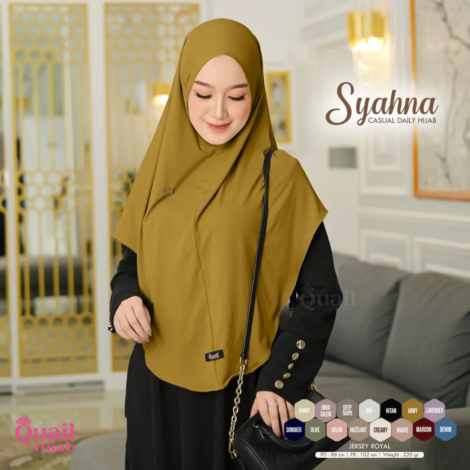 Syahna Hijab Khimar | Jilbab Kerudung Instan Bergo Malay Jumbo Muslim Non Ped Santai Jersey Premium — foto 5