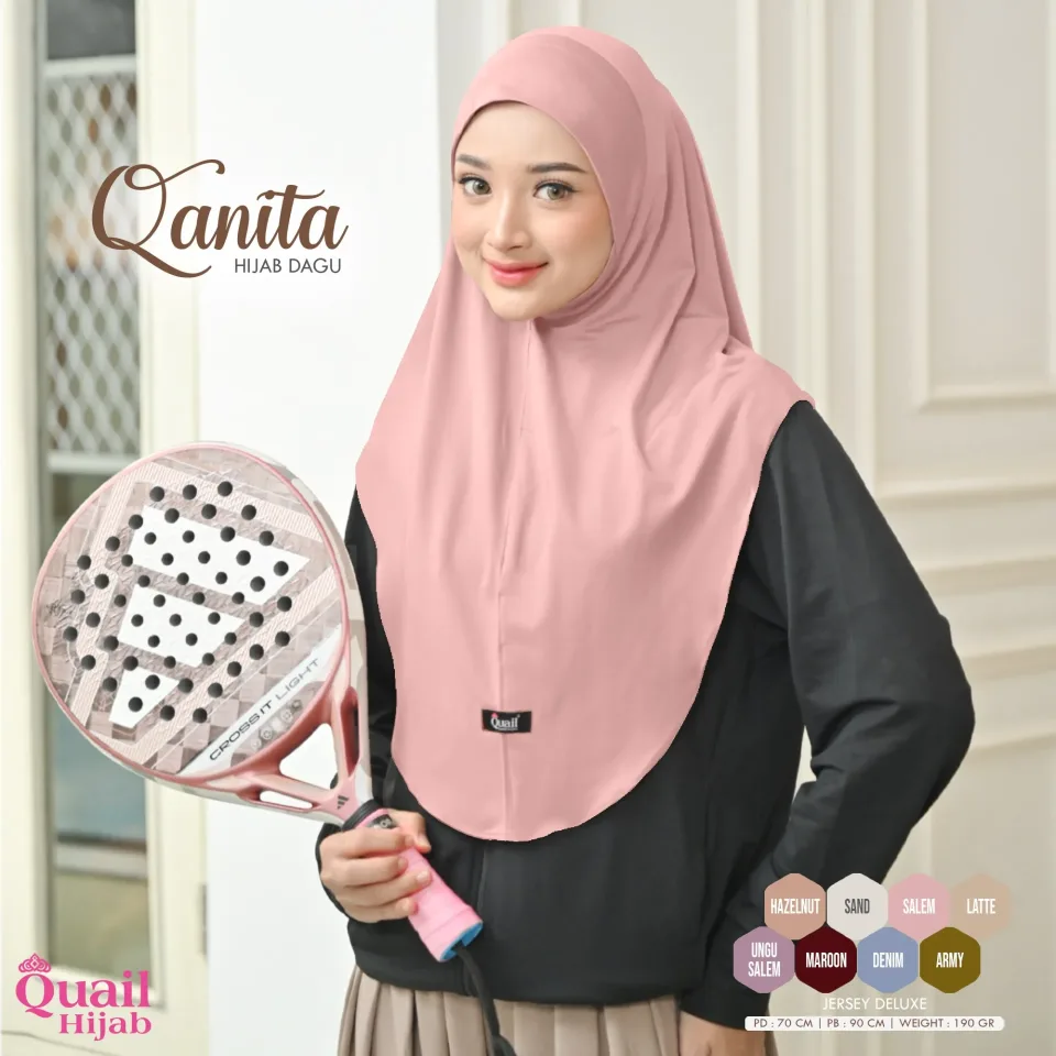 Qanita Jilbab Dagu | Bergo Instan Premium VIRAL jersey tebal — foto 4