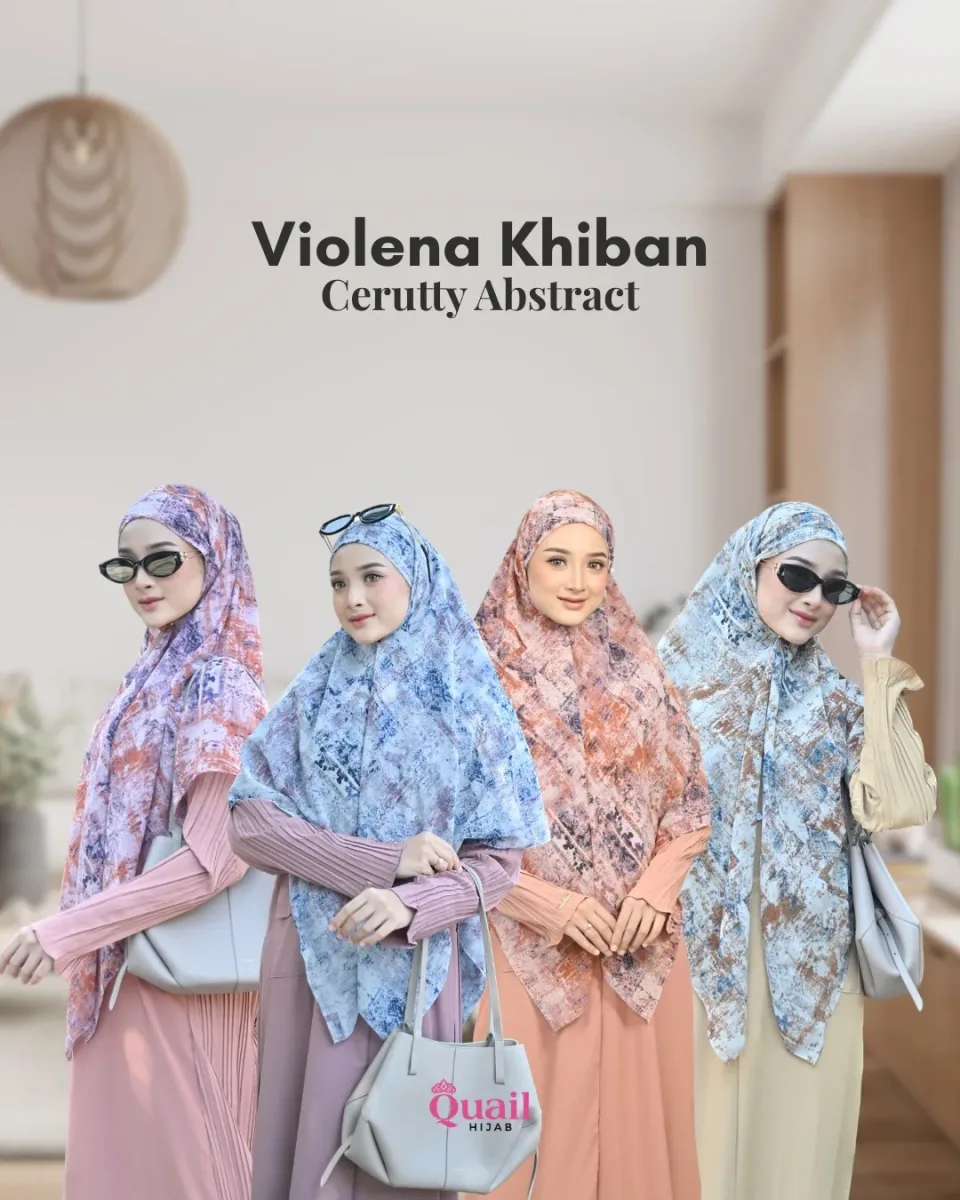 Violena Khimar Bandana | Khiban Cerruty Motif Abstrak Syar'i — foto 2