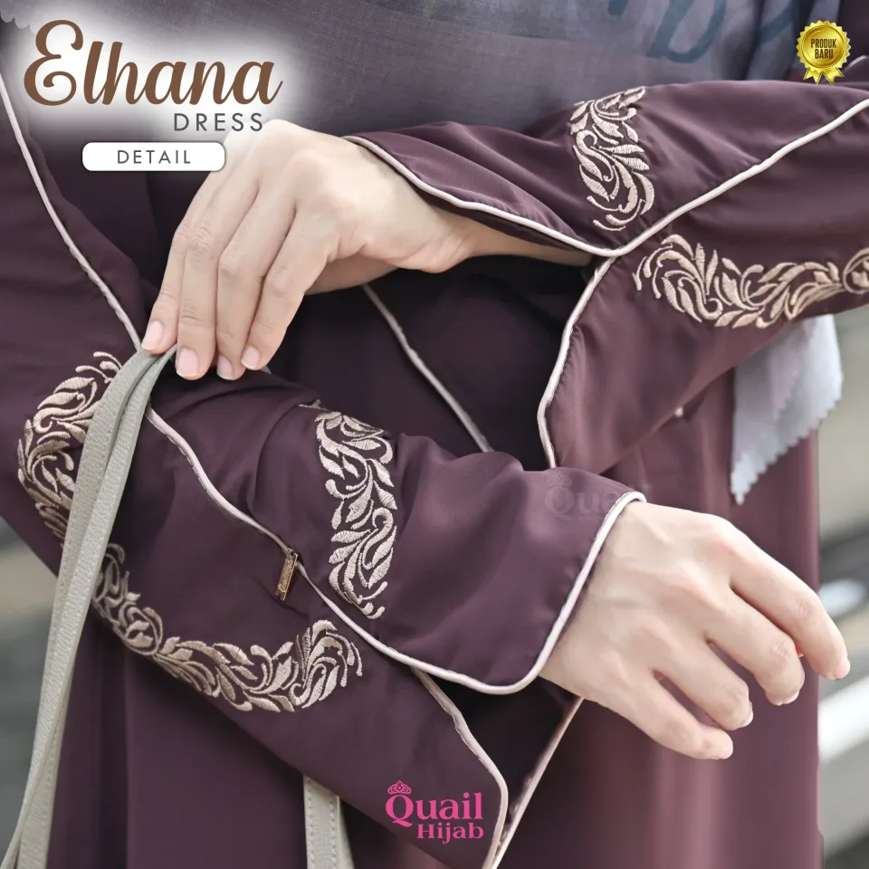 Elhana Dress| Gamis Wanita Muslimah Syar'i | Dress Bordir Anti UV — foto 3