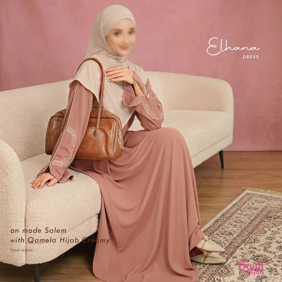 Elhana Dress| Gamis Wanita Muslimah Syar'i | Dress Bordir Anti UV — foto 4