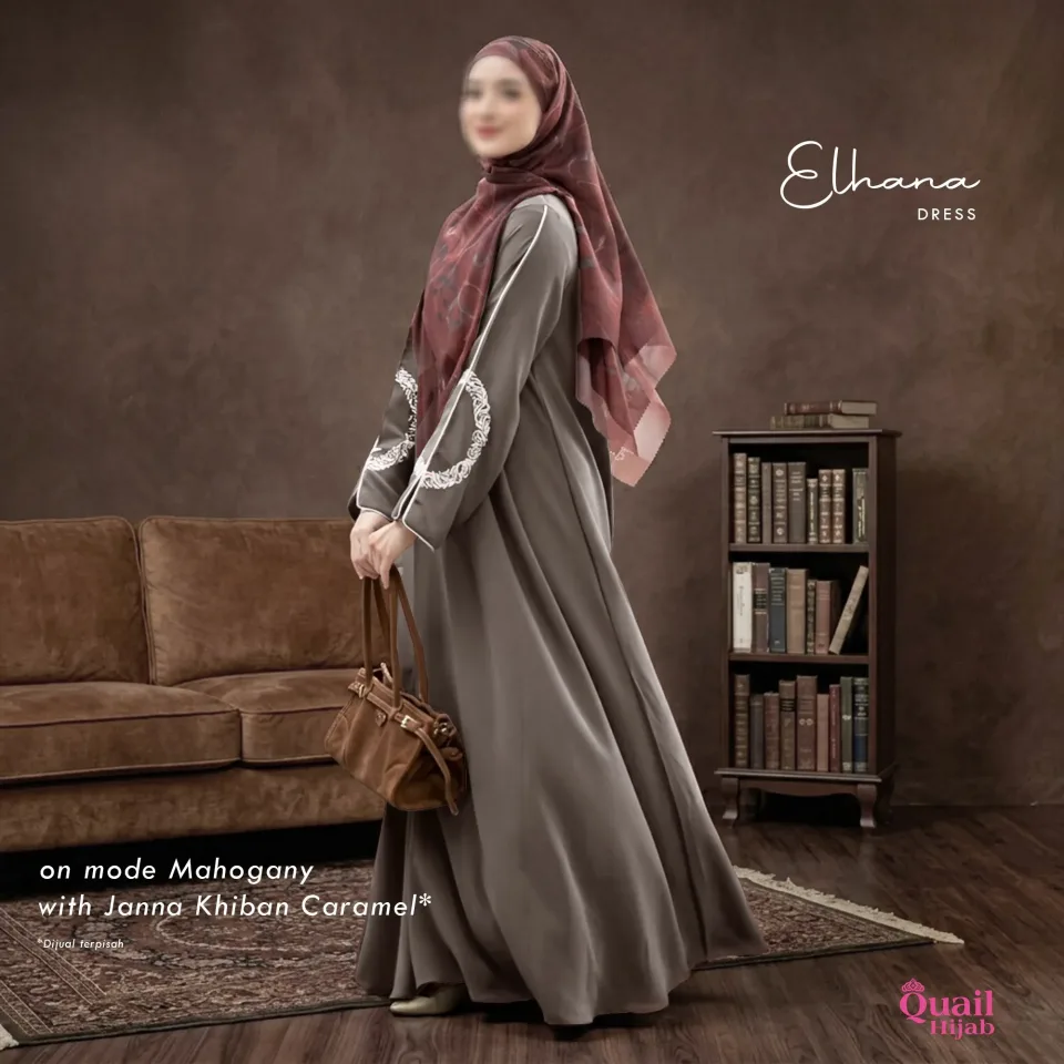 Elhana Dress| Gamis Wanita Muslimah Syar'i | Dress Bordir Anti UV — foto 7
