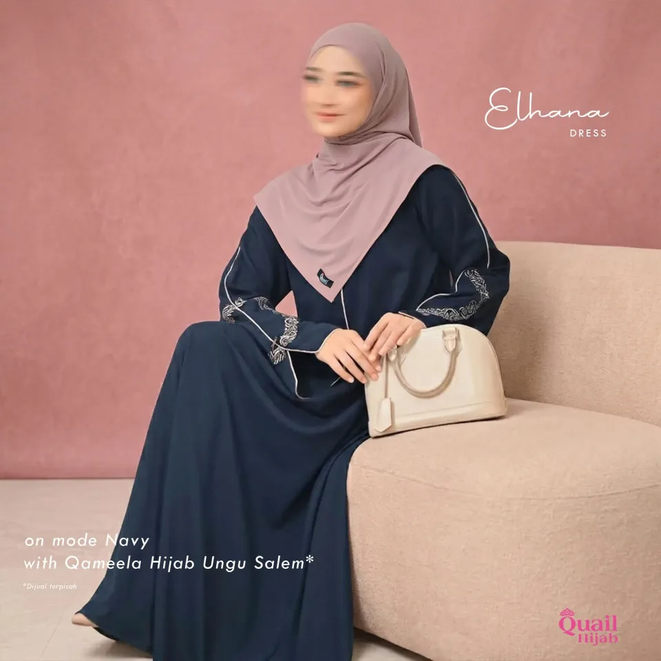 Elhana Dress| Gamis Wanita Muslimah Syar'i | Dress Bordir Anti UV — foto 6