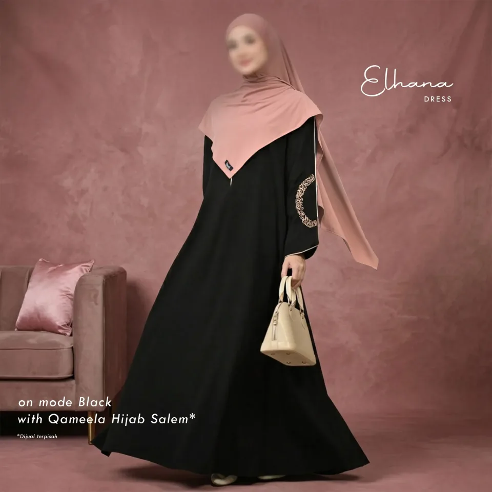 Elhana Dress| Gamis Wanita Muslimah Syar'i | Dress Bordir Anti UV — DRESS DEWASA