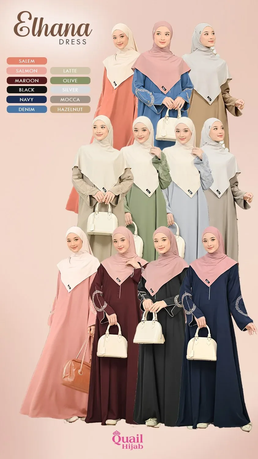 Elhana Dress| Gamis Wanita Muslimah Syar'i | Dress Bordir Anti UV — foto 4