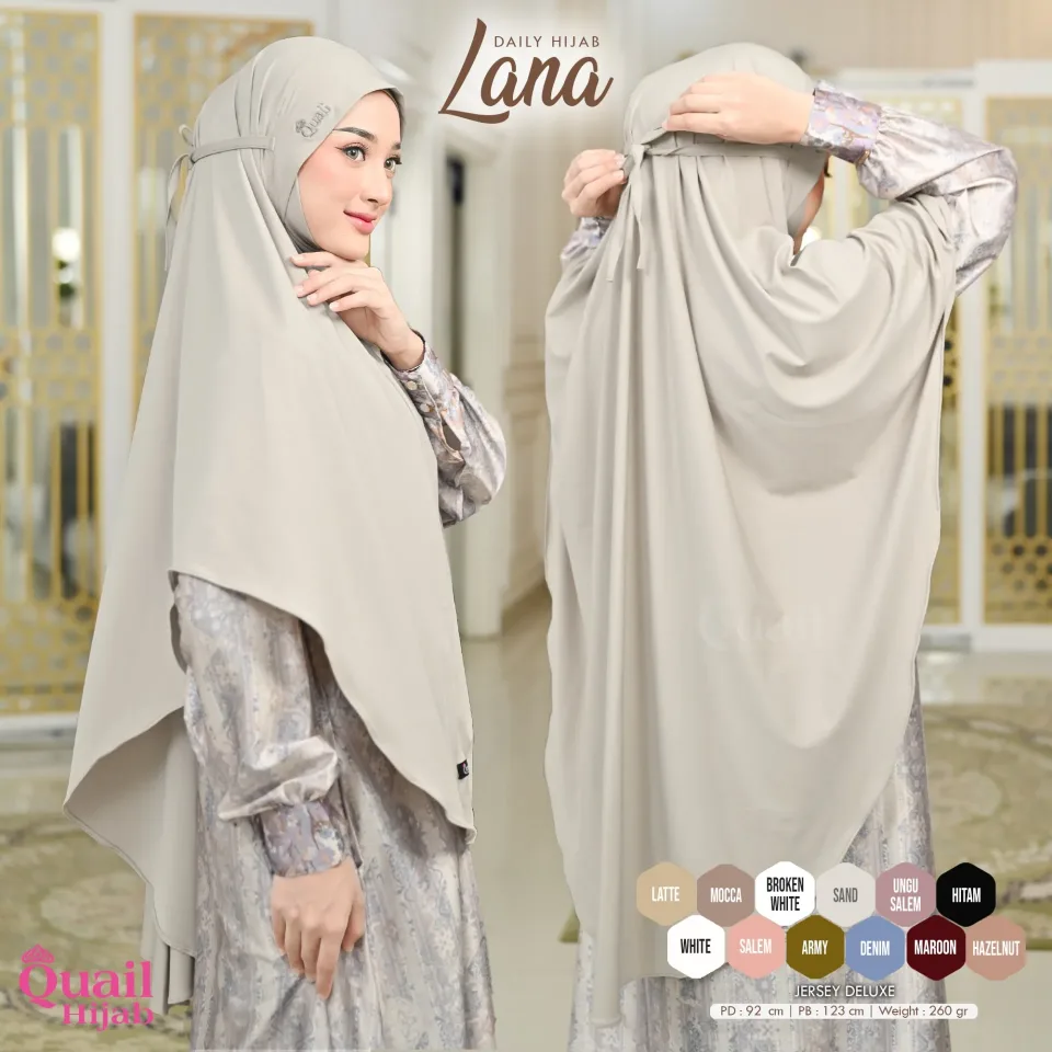 Lana Hijab Instan Dagu Tali | Jilbab Instan Malay | Bergo Jersey Syar'i Nyaman — BERGO