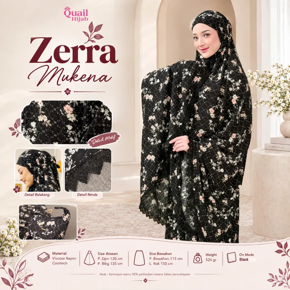 Zerra Mukena Kombinasi Renda Cantik | Mukena Viscose Rayon | Mukena Hampers Seserahan — foto 3