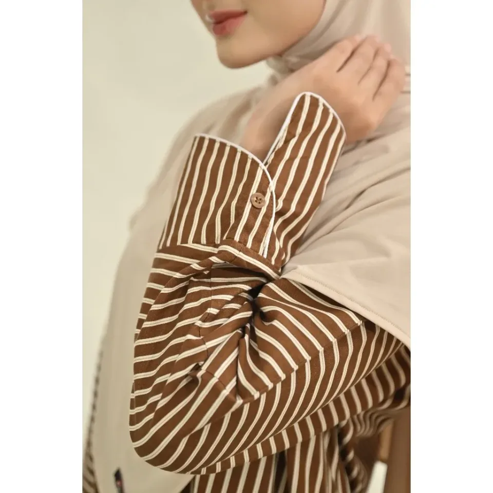 Rihlah Dress Stripe Syar'i | Dress Dayware Stripe | Dress Muslimah Syar'i — foto 3