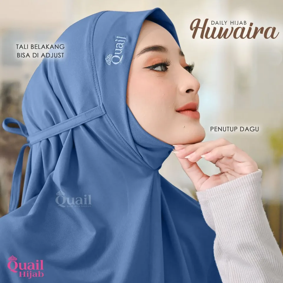 Huwaira Hijab Instan Dagu Tali | Bergo Malay Jersey Nyaman — foto 4