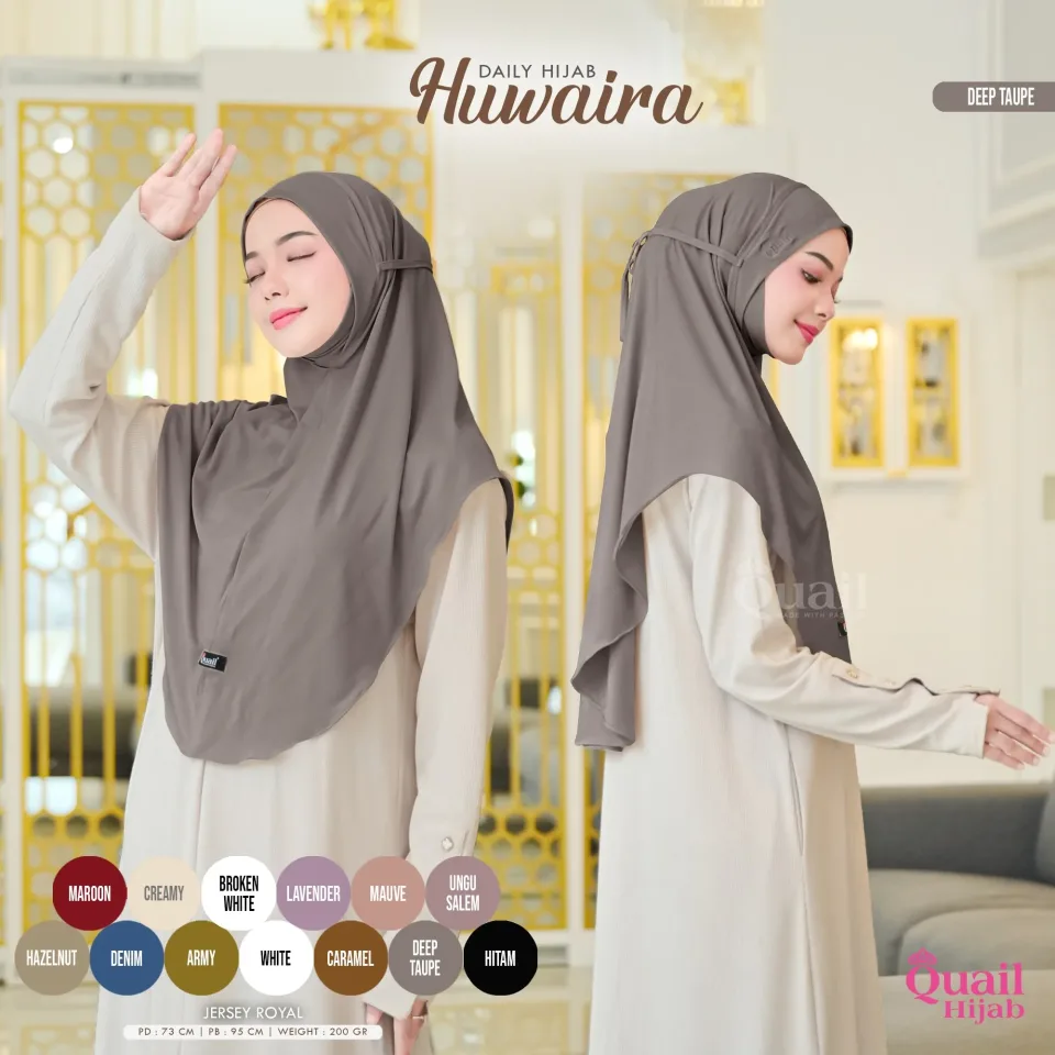 Huwaira Hijab Instan Dagu Tali | Bergo Malay Jersey Nyaman — foto 2