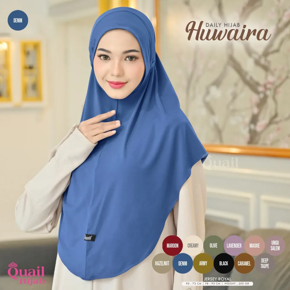 Huwaira Hijab Instan Dagu Tali | Bergo Malay Jersey Nyaman — foto 3