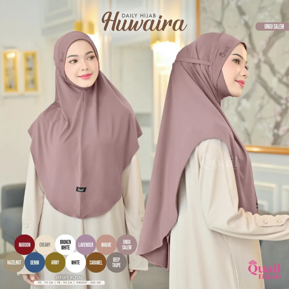 Huwaira Hijab Instan Dagu Tali | Bergo Malay Jersey Nyaman — BERGO