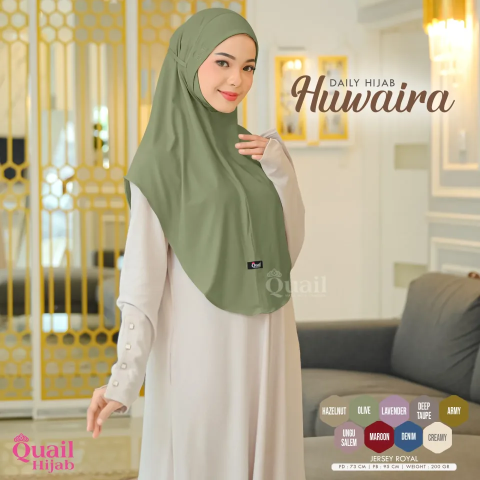 Huwaira Hijab Instan Dagu Tali | Bergo Malay Jersey Nyaman — foto 5
