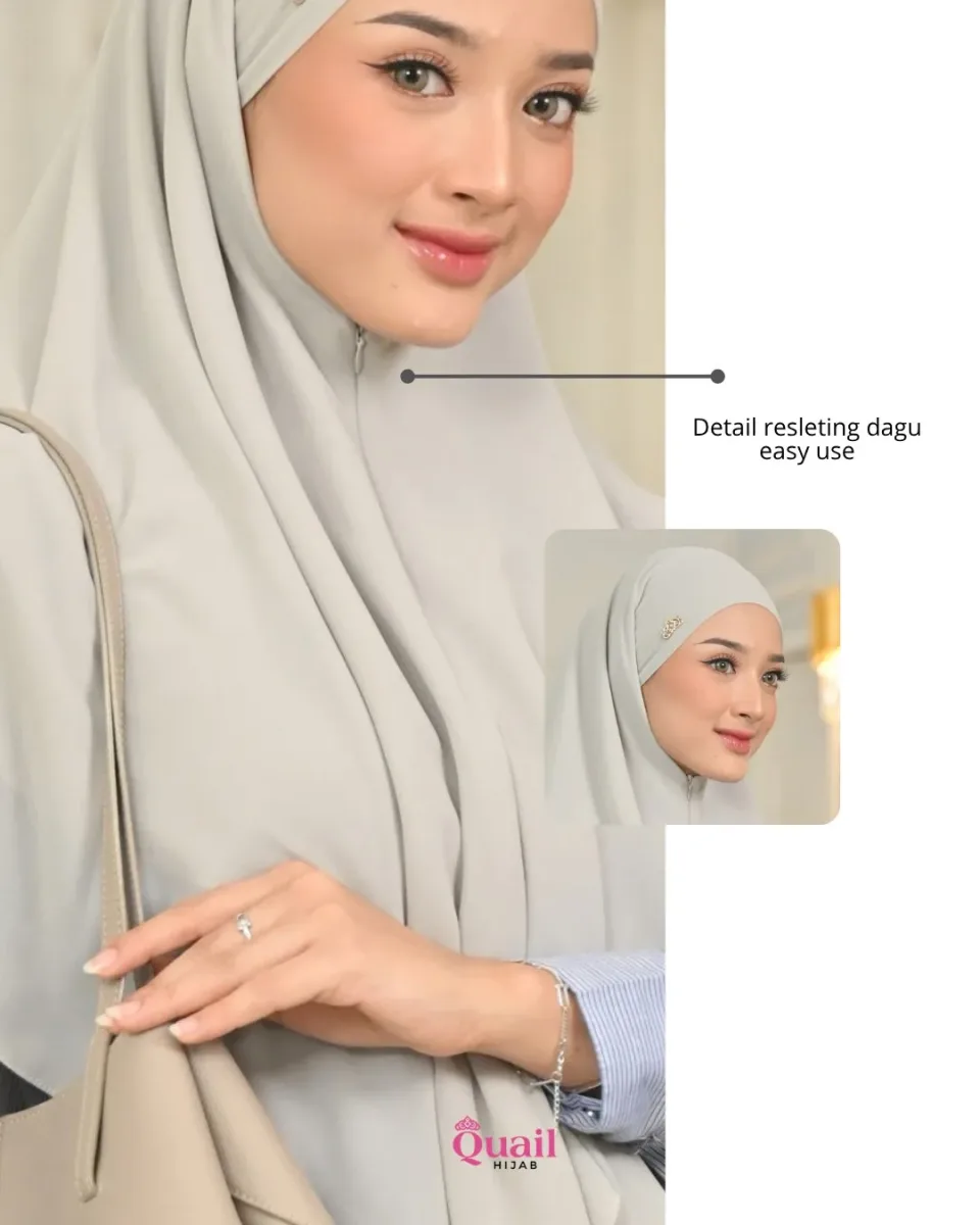 SANURA KHIBAN | Khimar Bandana Viscose | Khiban Resleting Dagu — foto 4