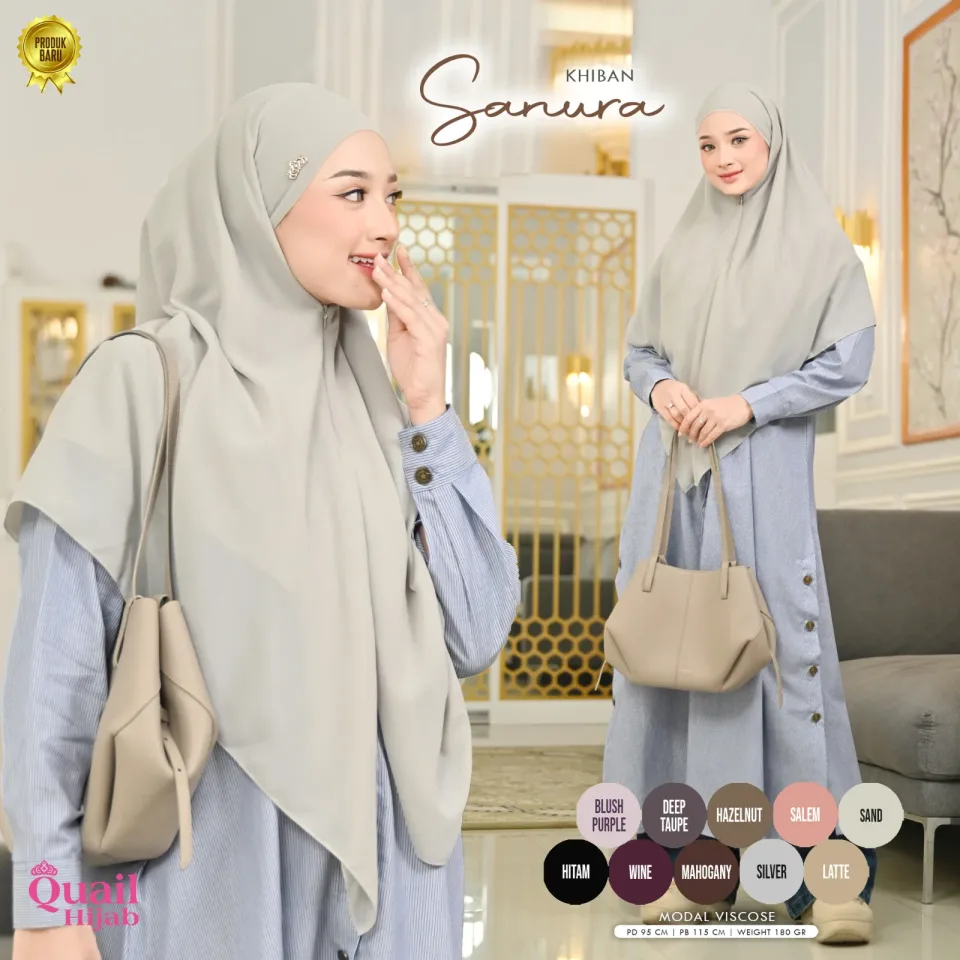 SANURA KHIBAN | Khimar Bandana Viscose | Khiban Resleting Dagu — KHIMAR BANDANA