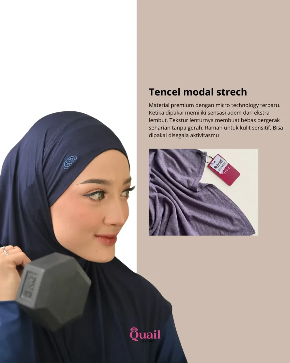 NAKIA Hijab Bandana | Hijab Bandana Tencel | Daily Hijab Super Adem | Hijab Olahraga Tencel — foto 5