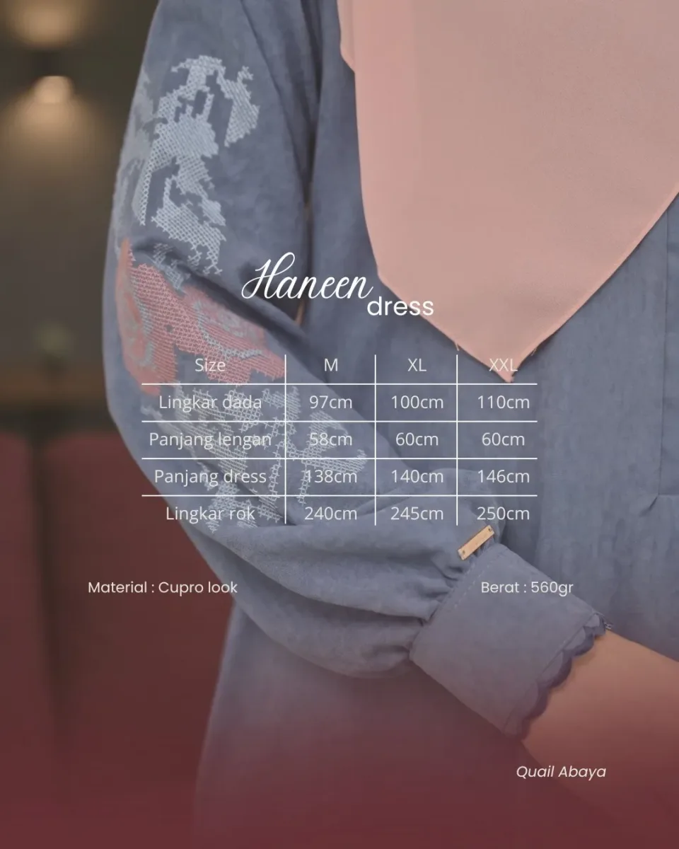 HANEEN DRESS | Dress Muslimah Syar'i | Dress Cuprolook Lembut — foto 9
