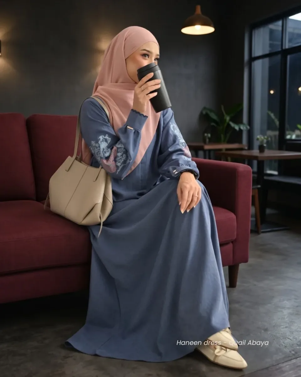 HANEEN DRESS | Dress Muslimah Syar'i | Dress Cuprolook Lembut — foto 8