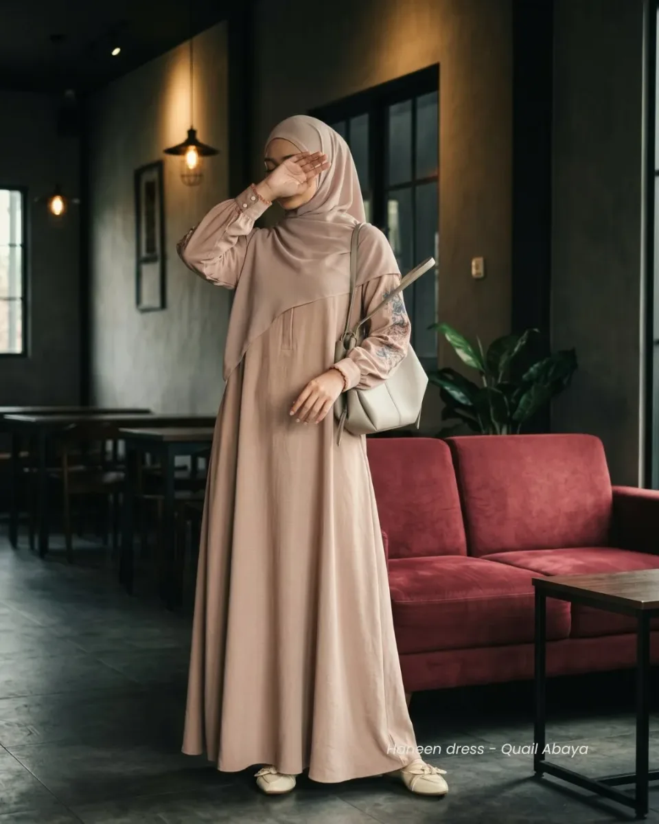 HANEEN DRESS | Dress Muslimah Syar'i | Dress Cuprolook Lembut — foto 5