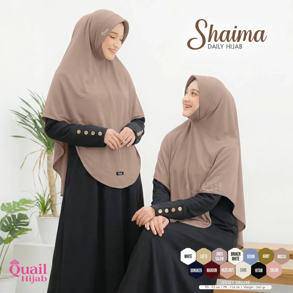 Shaima Hijab Dagu Pad Busa | Jilbab Umroh Jumbo Haji Bergo Instan | Bergo Dagu Jumbo Pad Busa — foto 4